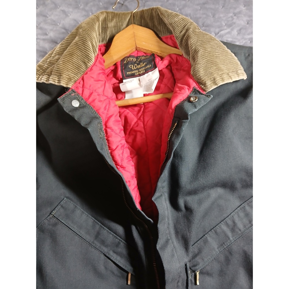 Walls Zero-Zone Insulated Coveralls Mens XL Green Duck Canvas Quilted Jumpsuit - Picture 5 of 16